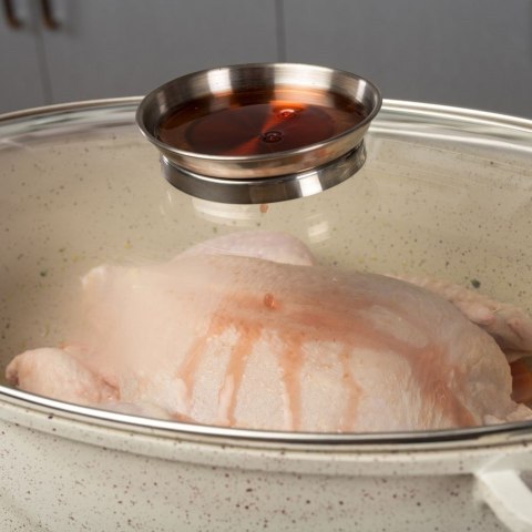 Brytfanna granitowa do piekarnika brytfanka z pokrywką owalna TERRESTRIAL 8L 39.5x26.5cm NAVA 10-128-112