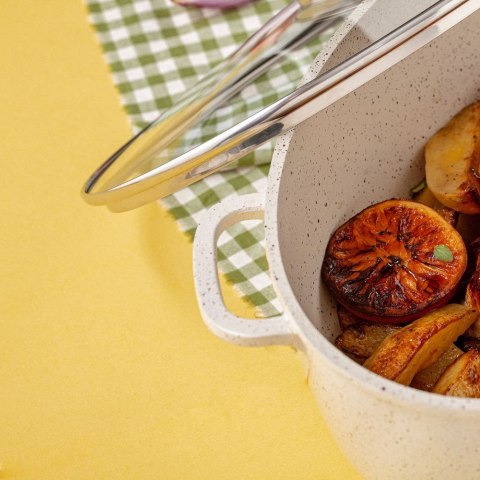 Brytfanna granitowa do piekarnika brytfanka z pokrywką owalna TERRESTRIAL 8L 39.5x26.5cm NAVA 10-128-112