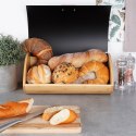 Chlebak drewniany metalowy czarny 35.5x24.5x15.5cm VILDE 259617