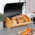 Chlebak drewniany metalowy czarny 35.5x24.5x15.5cm VILDE 259617