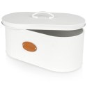 Chlebak metalowy pojemnik na chleb pieczywo biały 35.5x19.5x18.5cm VILDE 259193