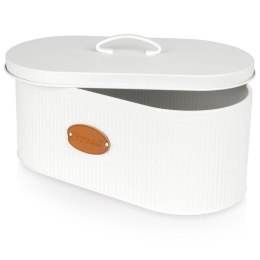 Chlebak metalowy pojemnik na chleb pieczywo biały 35.5x19.5x18.5cm VILDE 259193