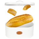 Chlebak metalowy pojemnik na chleb pieczywo biały 35.5x19.5x18.5cm VILDE 259193