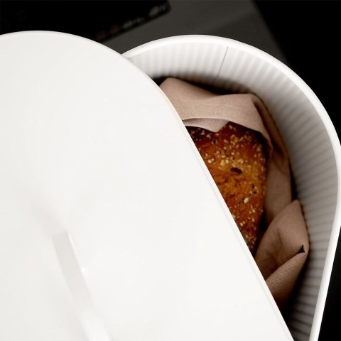 Chlebak metalowy pojemnik na chleb pieczywo biały 35.5x19.5x18.5cm VILDE 259193