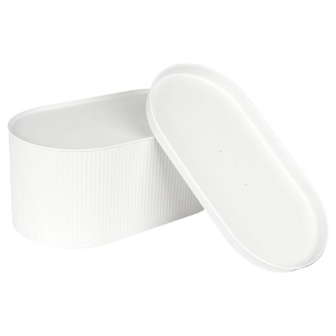 Chlebak metalowy pojemnik na chleb pieczywo biały 35.5x19.5x18.5cm VILDE 259193