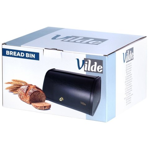 Chlebak metalowy pojemnik na chleb pieczywo czarny 30x26.5x17cm VILDE 259621