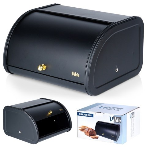 Chlebak metalowy pojemnik na chleb pieczywo czarny 30x26.5x17cm VILDE 259621