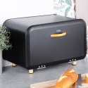 Chlebak metalowy pojemnik na chleb pieczywo czarny mały 35.5x21x23.5cm VILDE 259618