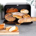 Chlebak metalowy pojemnik na chleb pieczywo czarny mały 35.5x21x23.5cm VILDE 259618