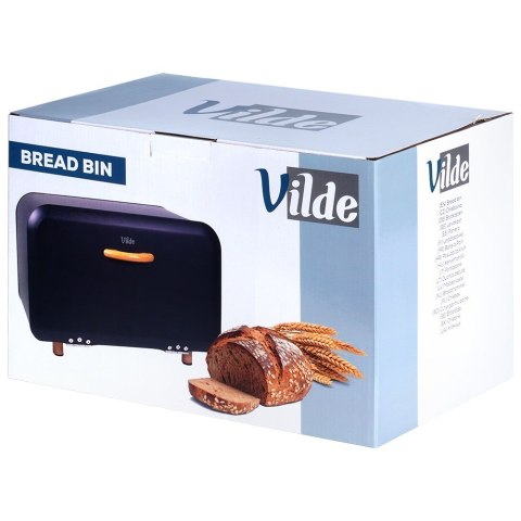 Chlebak metalowy pojemnik na chleb pieczywo czarny mały 35.5x21x23.5cm VILDE 259618