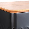 Chlebak metalowy pojemnik na chleb pieczywo z deską drewnianą czarny 33.5x18.5x12.5cm VILDE 259623