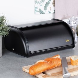 Chlebak stalowy pojemnik na pieczywo chleb bułki czarny matowy mały 36x23x14.5cm VILDE 259615