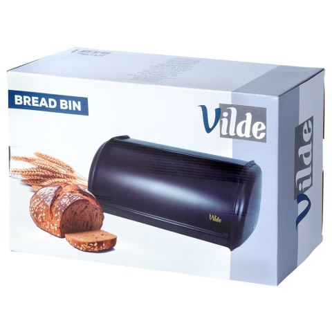 Chlebak stalowy pojemnik na pieczywo chleb bułki czarny matowy mały 36x23x14.5cm VILDE 259615