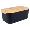 Chlebak z deską do krojenia bambusową czarny 33x18.5x12cm VILDE 259301