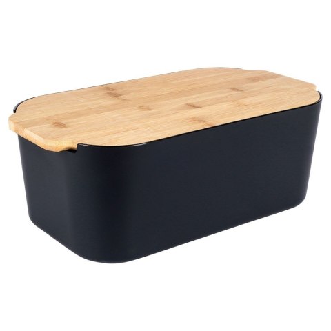 Chlebak z deską do krojenia bambusową czarny 33x18.5x12cm VILDE 259301