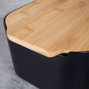 Chlebak z deską do krojenia bambusową czarny 33x18.5x12cm VILDE 259301