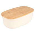 Chlebak z deską do krojenia bambusową kremowy 39x23.5x15.5cm VILDE 259178