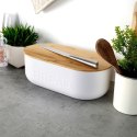 Chlebak z deską do krojenia biały 36x19.5x12.5cm VILDE 259226