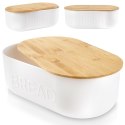 Chlebak z deską do krojenia biały 36x19.5x12.5cm VILDE 259226