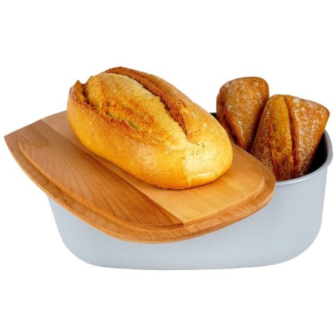 Chlebak z deską do krojenia szary 39x23.5x15.5cm VILDE 259177