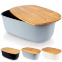 Chlebak z deską do krojenia szary 39x23.5x15.5cm VILDE 259177
