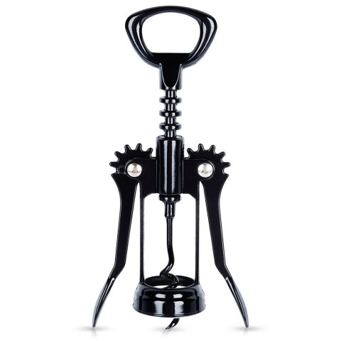Korkociąg do wina otwieracz do butelek wina metalowy czarny 16cm VILDE 259686