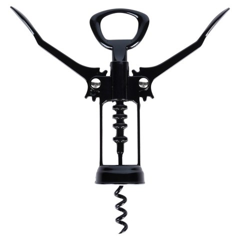 Korkociąg do wina otwieracz do butelek wina metalowy czarny 16cm VILDE 259686
