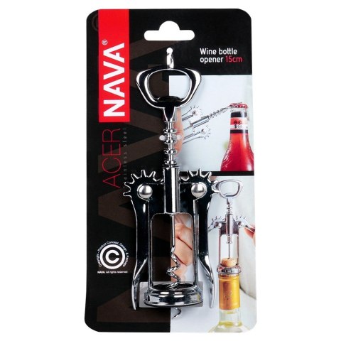 Korkociąg otwieracz do butelek wina stalowy ACER 15cm NAVA 10-186-028