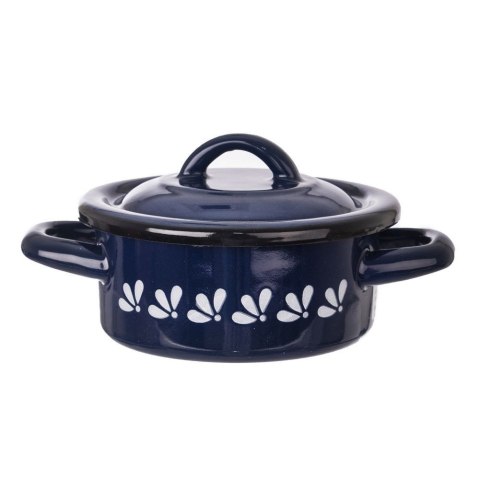 Pokrywka emaliowana do garnka patelni garnków niebieska MODROBILA 12cm ORION 126317