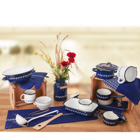 Pokrywka emaliowana do garnka patelni garnków niebieska MODROBILA 12cm ORION 126317