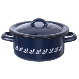 Pokrywka emaliowana do garnka patelni garnków niebieska MODROBILA 16cm ORION 126318