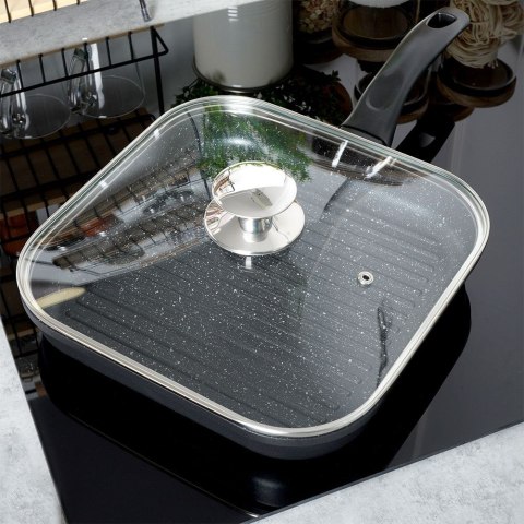 Pokrywka szklana kwadratowa duża do garnka patelni 27x27cm GRANDE ORION 126316