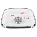 Pokrywka szklana kwadratowa duża do garnka patelni 27x27cm GRANDE ORION 126316