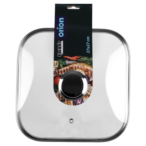 Pokrywka szklana kwadratowa duża do garnka patelni 27x27cm GRANDE ORION 126316