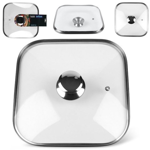 Pokrywka szklana kwadratowa duża do garnka patelni 27x27cm GRANDE ORION 126316