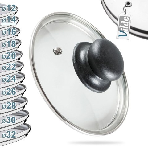 Pokrywka szklana żaroodporna do garnka garnków patelni 14cm VILDE 199021