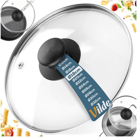 Pokrywka szklana żaroodporna do garnka garnków patelni 18cm VILDE 199023