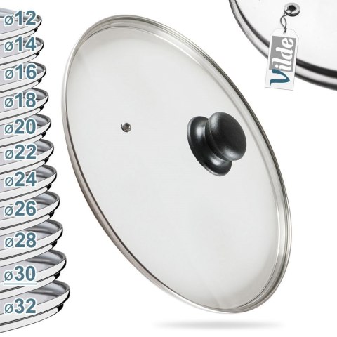 Pokrywka szklana żaroodporna do garnka garnków patelni 30cm VILDE 199029