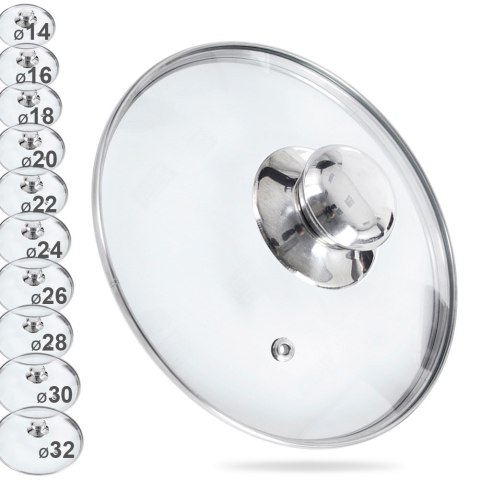 Pokrywka szklana żaroodporna do garnka patelni garnków 16cm ORION 122576