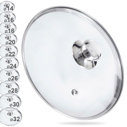 Pokrywka szklana żaroodporna do garnka patelni garnków 28cm ORION 122582