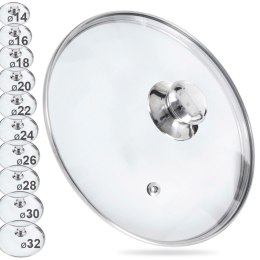 Pokrywka szklana żaroodporna do garnka patelni garnków 30cm ORION 122598
