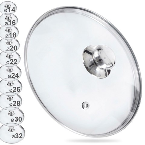 Pokrywka szklana żaroodporna do garnka patelni garnków 30cm ORION 122598