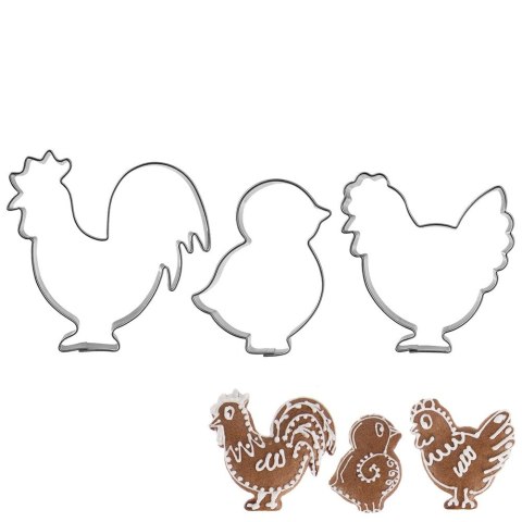 Wykrawacze do ciastek kogut kura pisklę 3 szt. ORION 132606