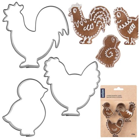 Wykrawacze do ciastek kogut kura pisklę 3 szt. ORION 132606
