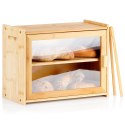 Chlebak bambusowy ze szczypcami dwupoziomowy 40x20x31cm VILDE 229197