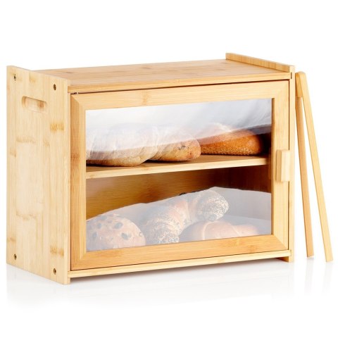 Chlebak bambusowy ze szczypcami dwupoziomowy 40x20x31cm VILDE 229197