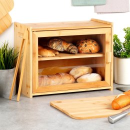 Chlebak bambusowy ze szczypcami dwupoziomowy 40x20x31cm VILDE 229197