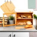 Chlebak bambusowy ze szczypcami dwupoziomowy 40x20x31cm VILDE 229197