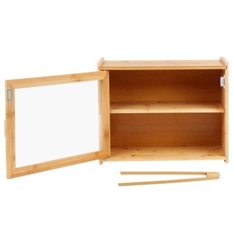 Chlebak bambusowy ze szczypcami dwupoziomowy 40x20x31cm VILDE 229197