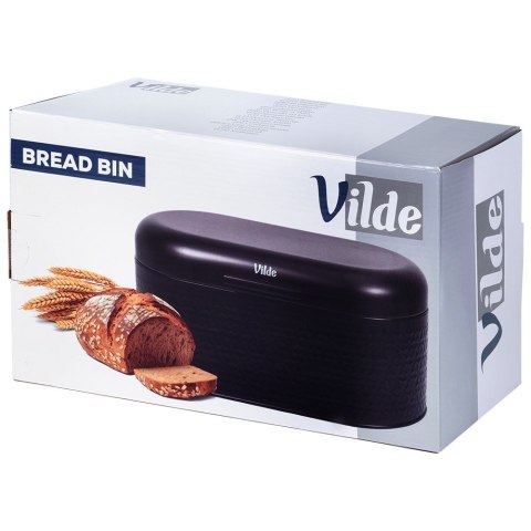 Chlebak stalowy pojemnik na pieczywo chleb bułki czarny 34x20x15cm VILDE 259626